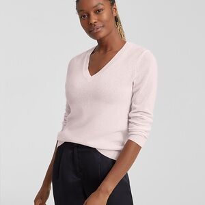 Charter Club 100% Cashmere V-Neck Sweater in Light Pink “Delicacy”